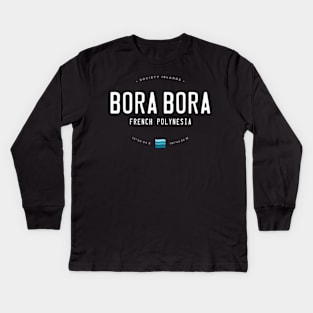 Bora Bora Beach Waves Kids Long Sleeve T-Shirt